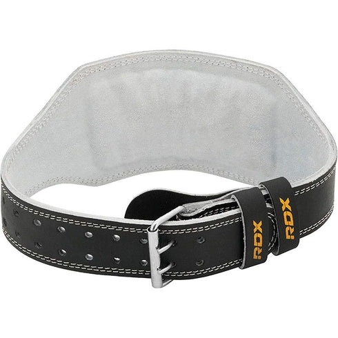 RDX 6 INCH BLACK LEATHER WEIGHT LIFTING BELT